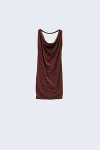 Q2 Vestido com decote drapeado em vermelho vivo