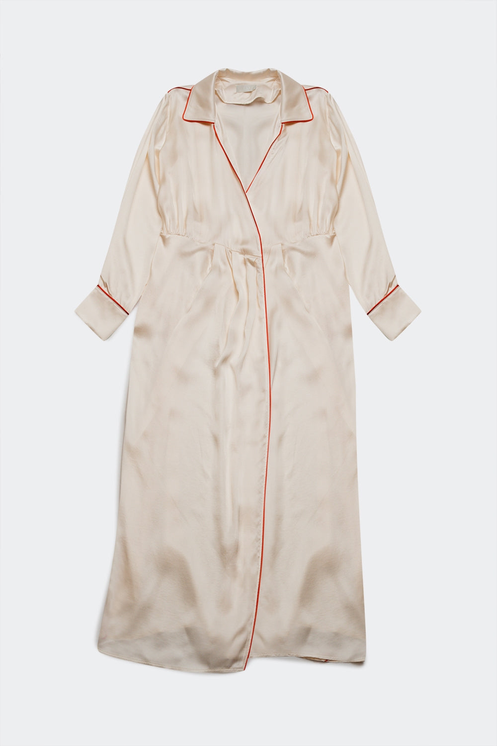 Q2 Vestido comprido em cetim creme