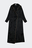 Q2 Vestido comprido em cetim preto