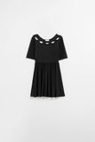 Q2 vestido curto de veludo preto
