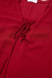vestido curto largo estilo boho em vermelho