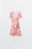 Vestido curto Plumetti com estampado floral cor-de-rosa