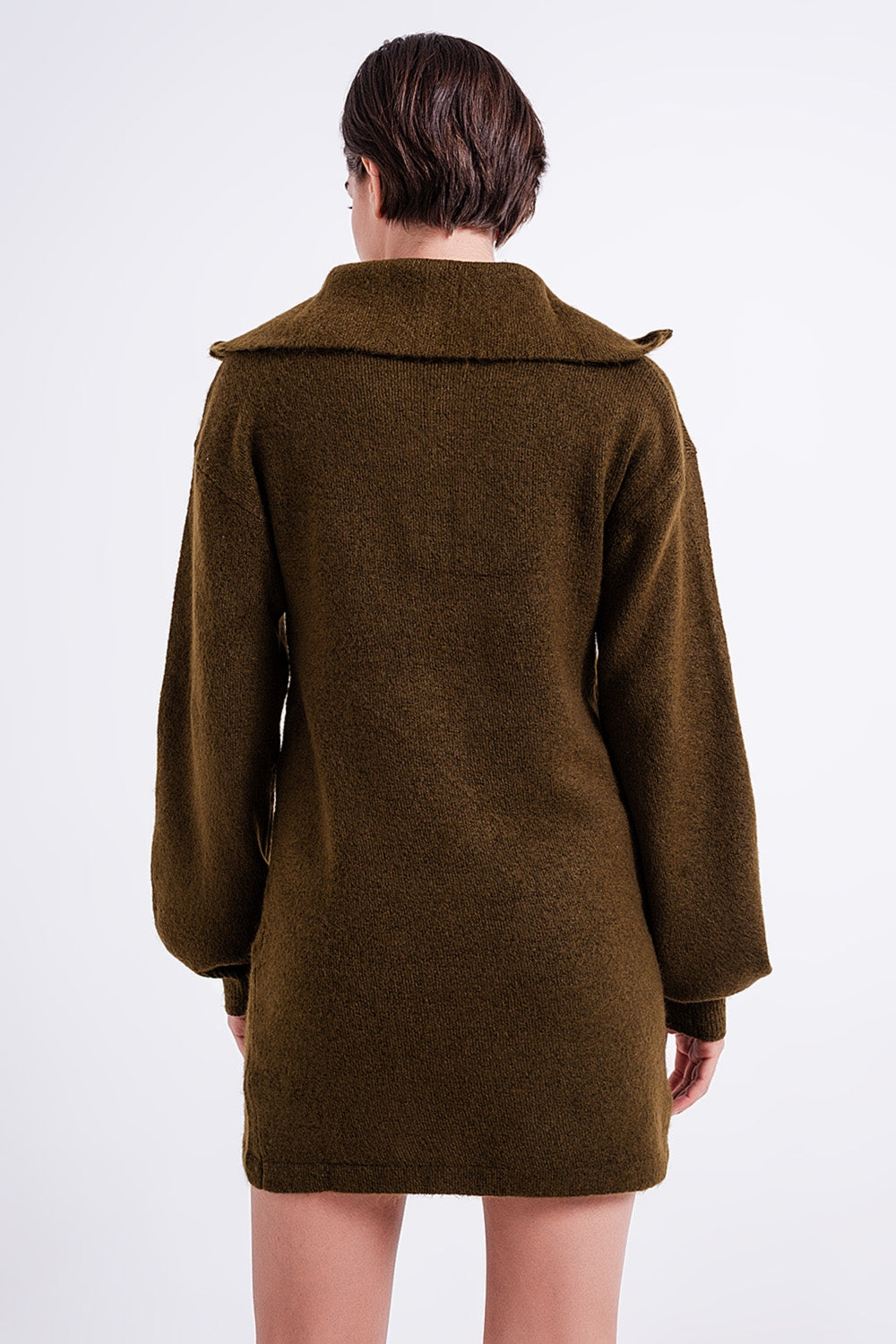 Vestido curto verde escuro estilo jersey