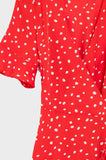 Vestido curto vermelha de bolinhas