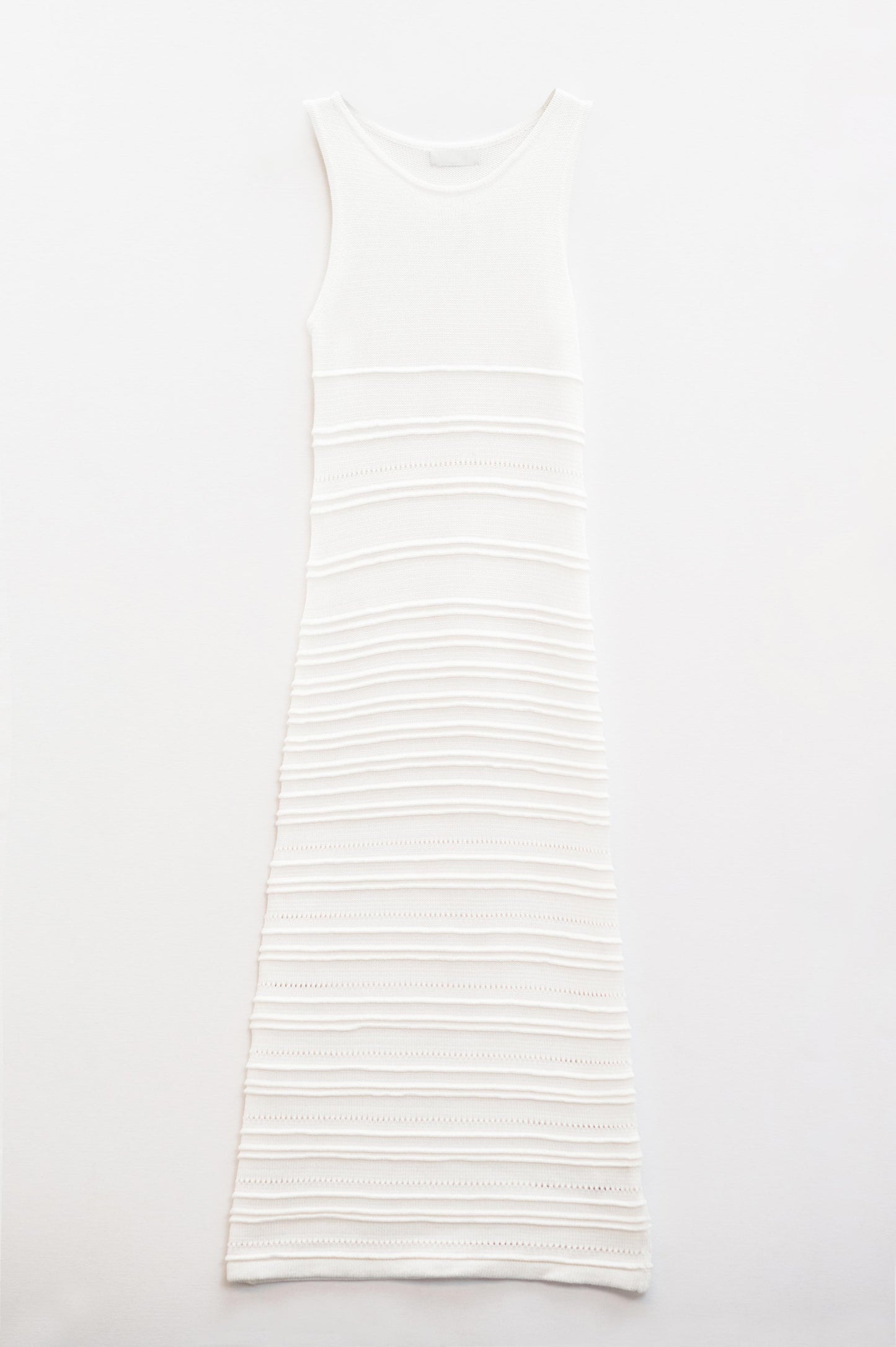 Q2 Vestido de malha sem mangas branco Maxi Crochet