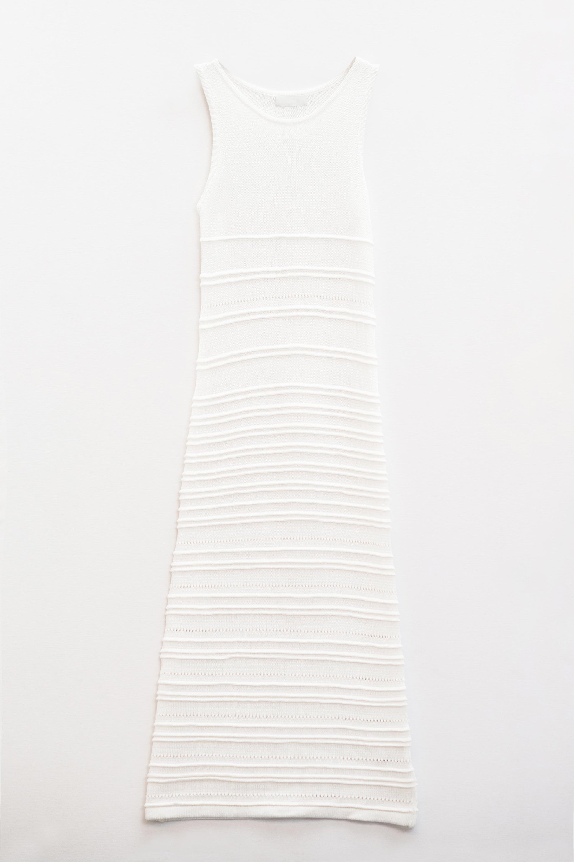 Q2 Vestido de malha sem mangas branco Maxi Crochet