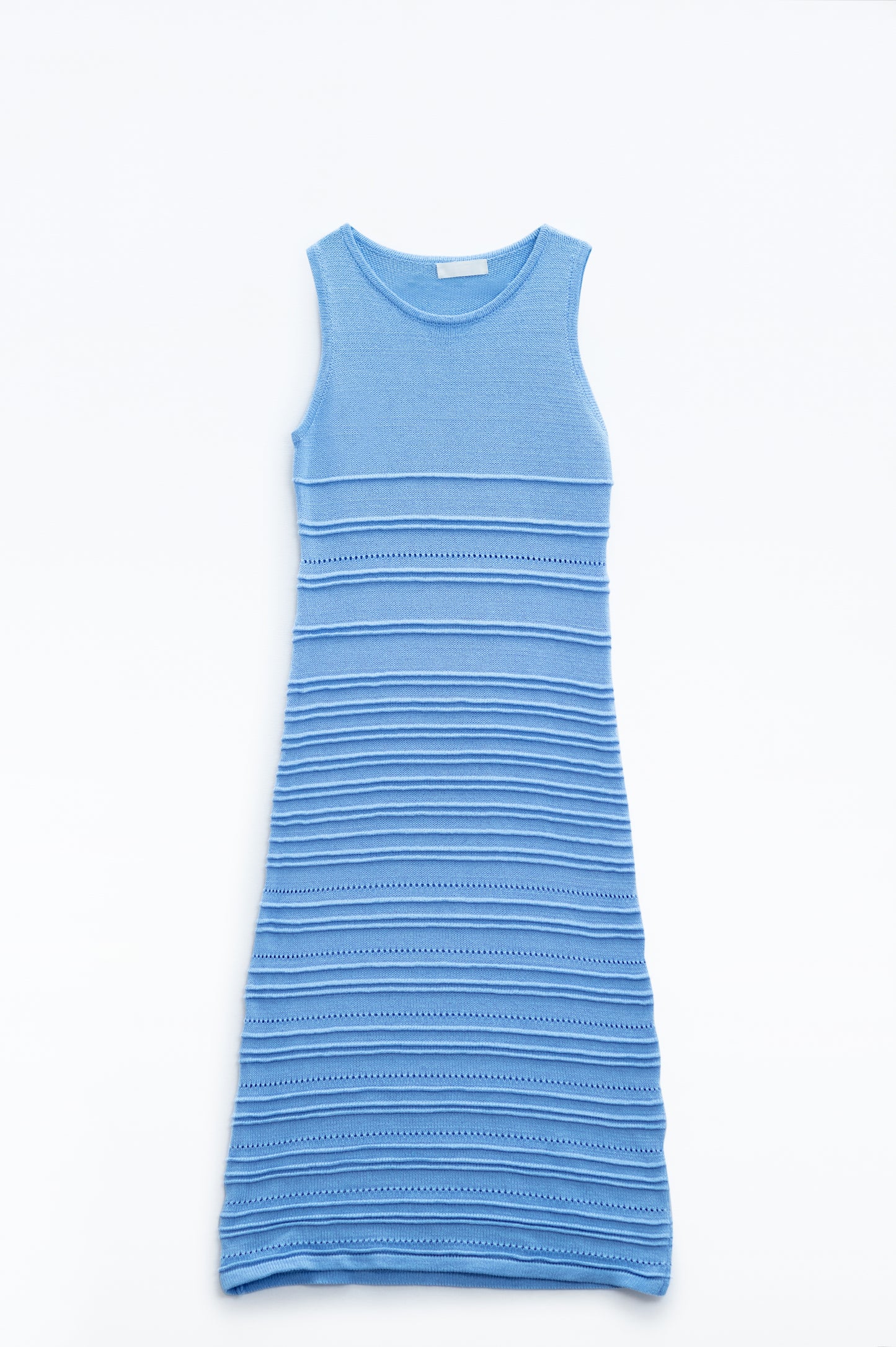 Q2 Vestido de malha sem mangas Maxi Crochet azul