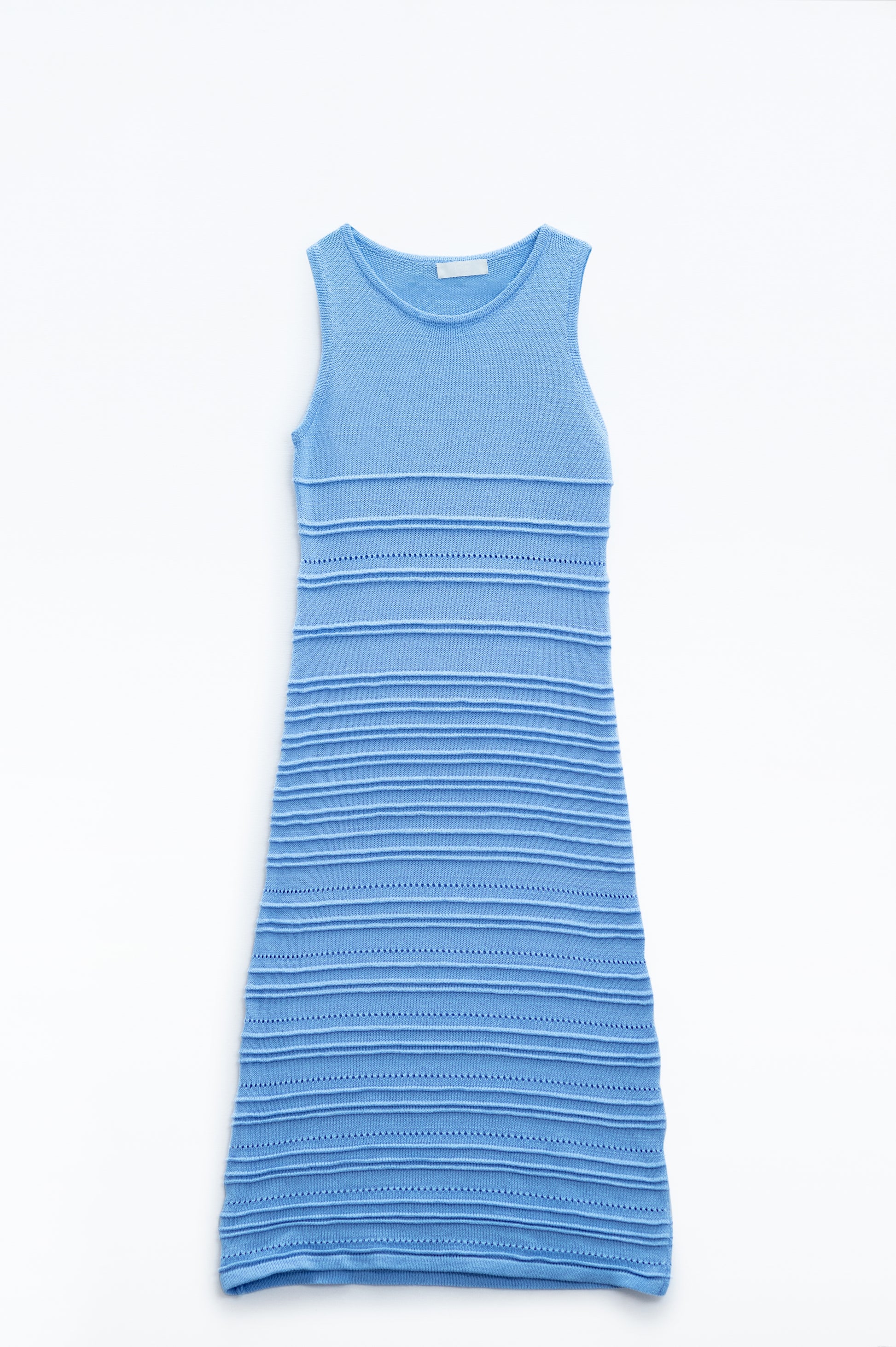 Q2 Vestido de malha sem mangas Maxi Crochet azul