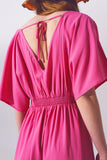 vestido kimono cinturado rosa