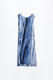 Vestido maxi descontraído Tie dye em tons de azul