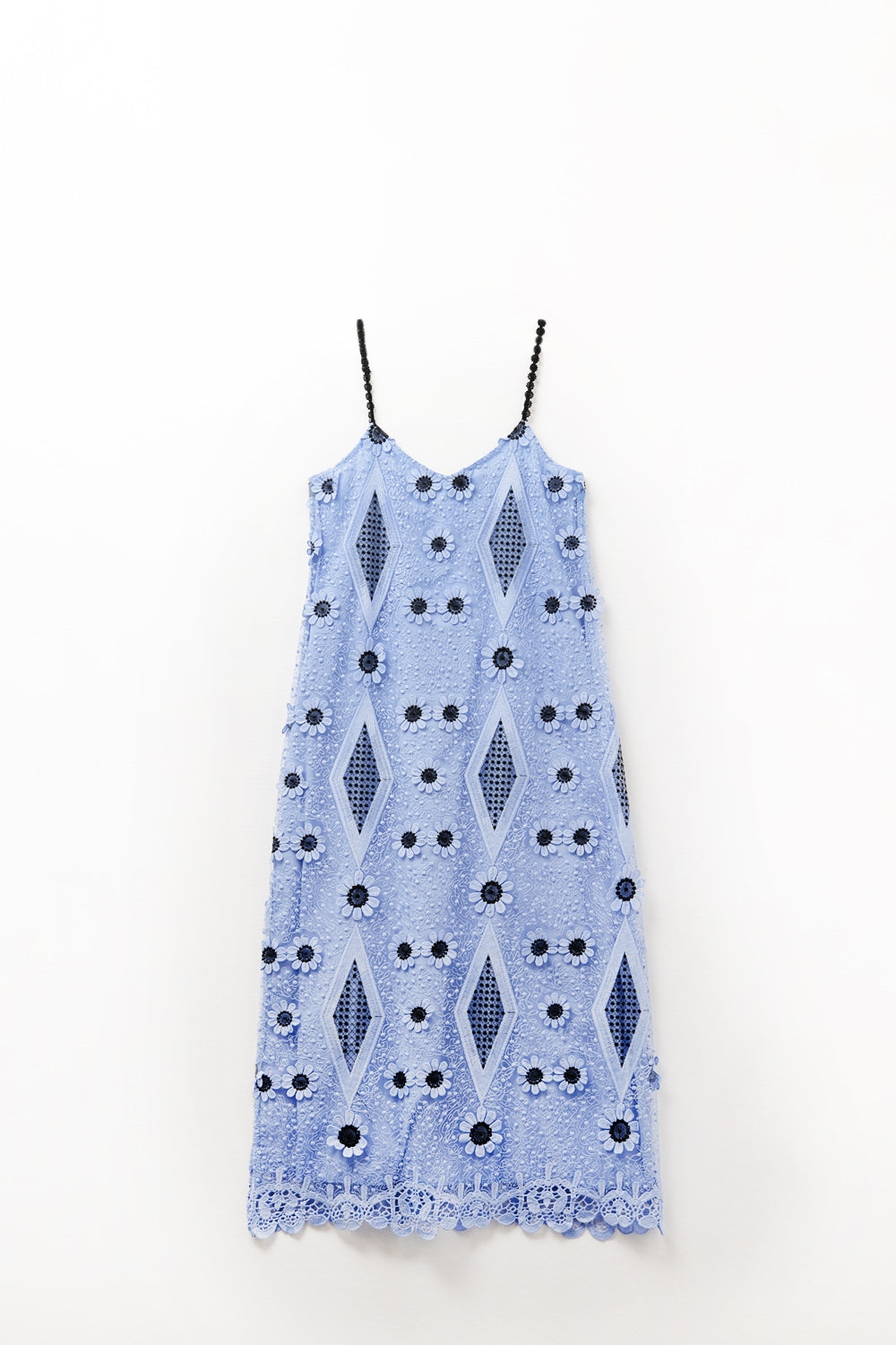 Q2 vestido Maxi floral com alças em azul