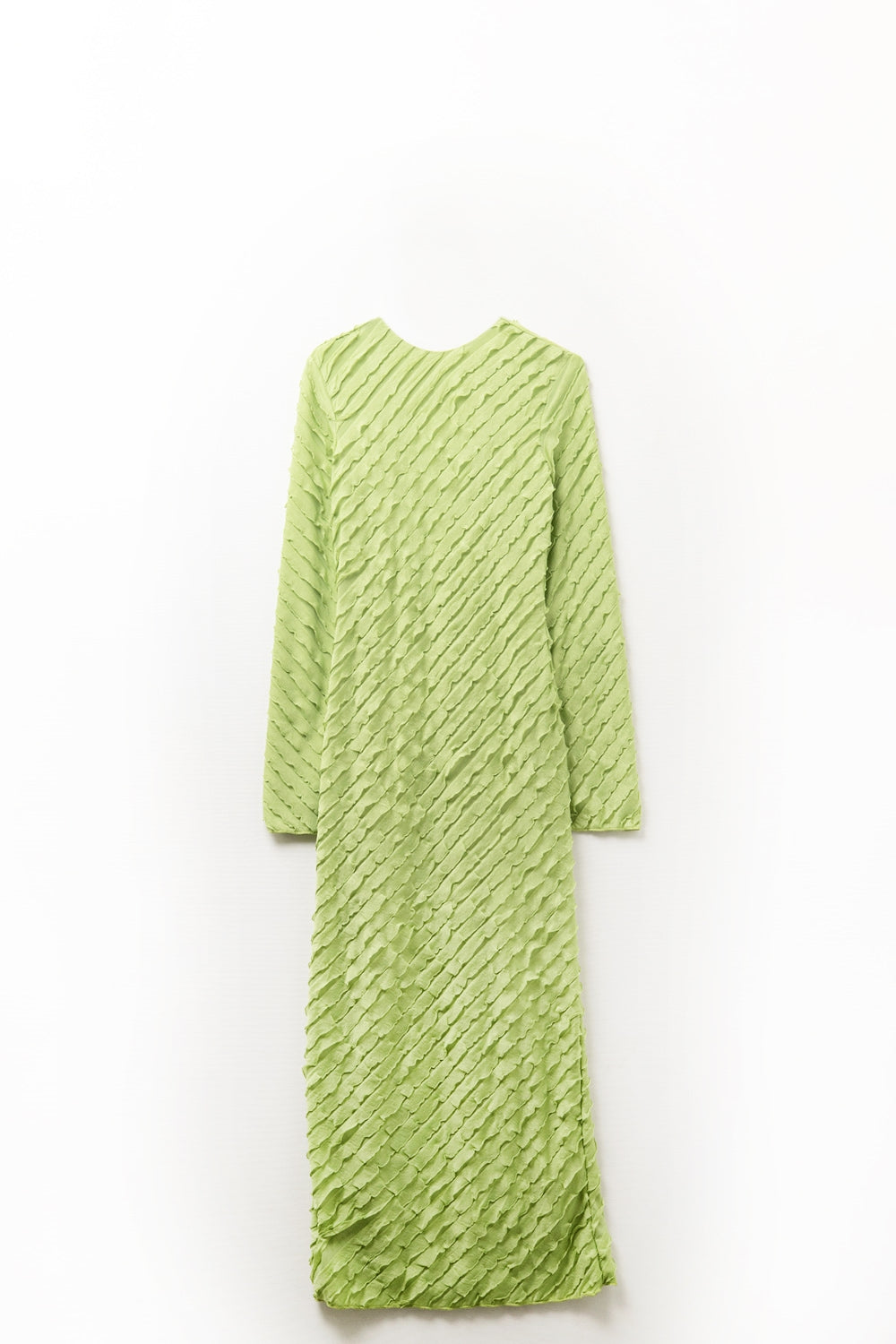Q2 Vestido maxi verde com folho mini Bias