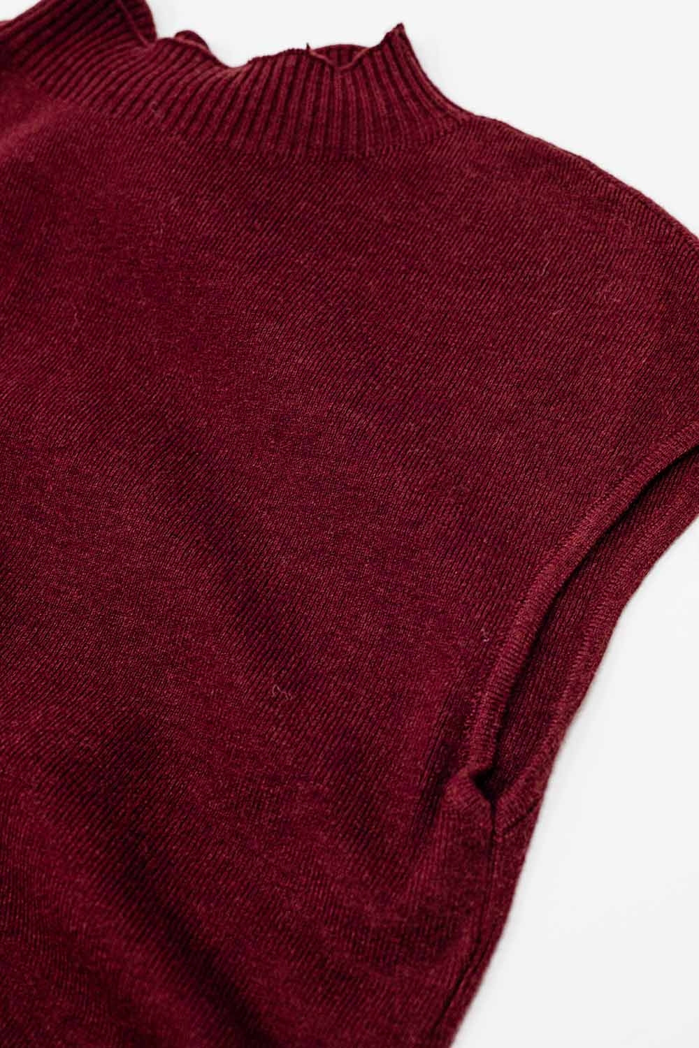 vestido midi bodycon sem mangas vinho