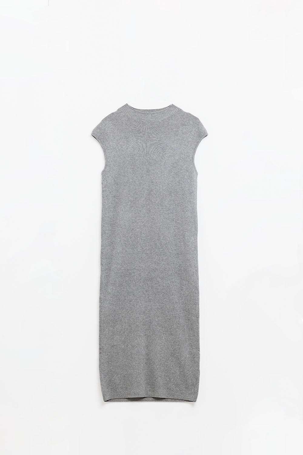 Q2 vestido midi cinzento sem mangas bodycon