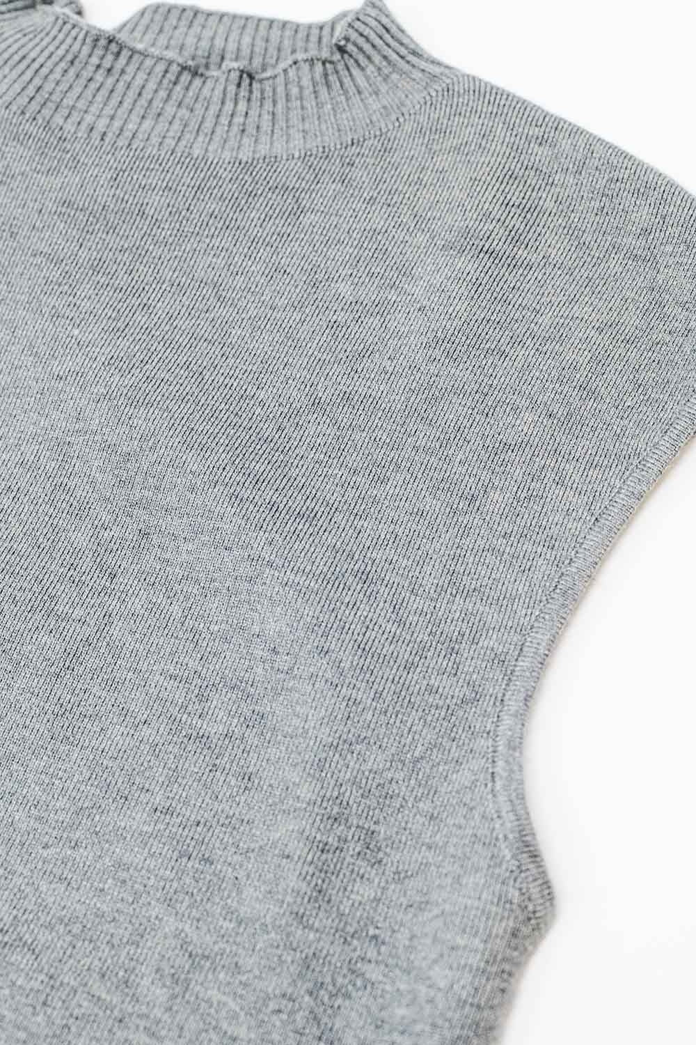 vestido midi cinzento sem mangas bodycon