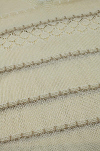 Vestido midi sem mangas creme com decote em V e design em croché