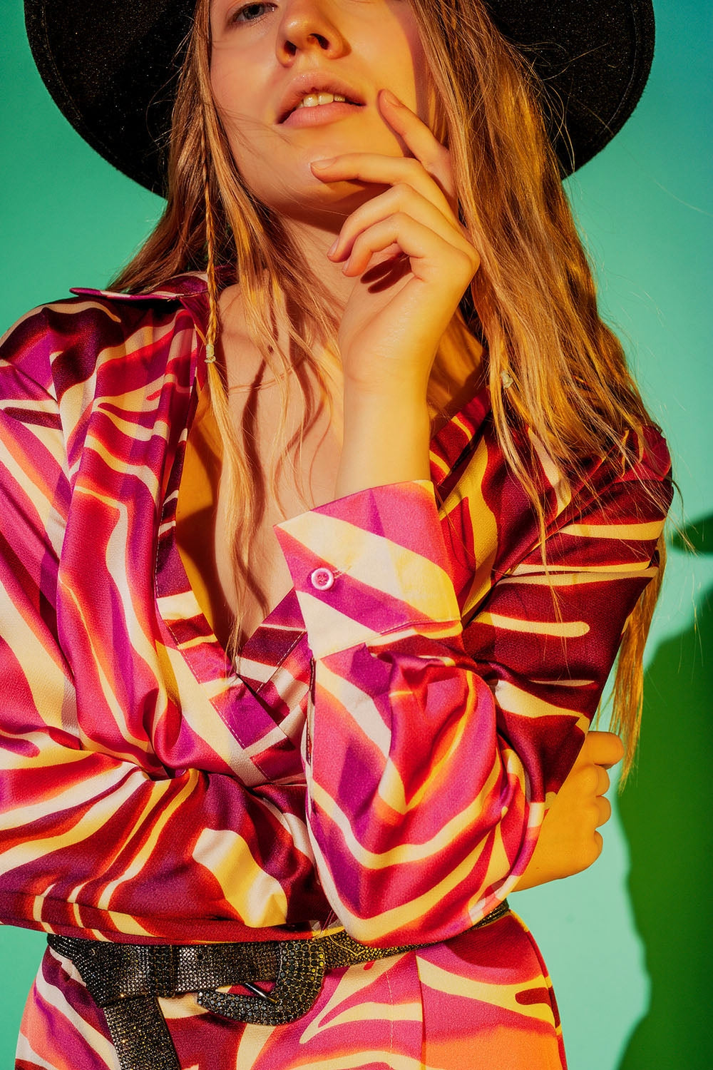 Vestido party Midi com padrão de zebra fuchsia