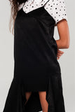 Vestido preto bainha assimétrica