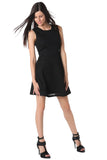 Vestido skater preto com decote nas costas
