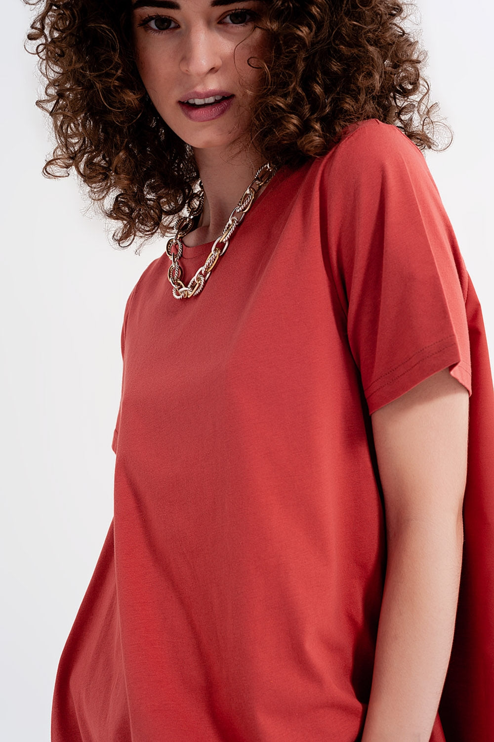 Vestido t shirt em laranja