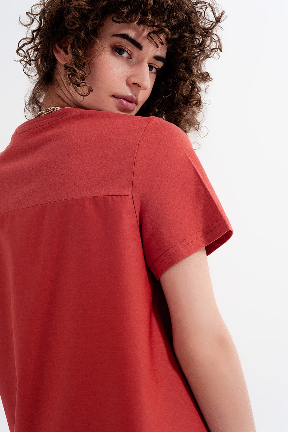 Vestido t shirt em laranja