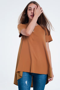 Vestido t-shirt em marrom