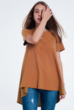 Vestido t-shirt em marrom