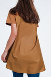 Vestido t-shirt em marrom