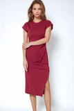 Q2 Vestido tencel elástico bordô sem mangas