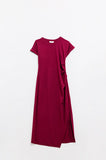Vestido tencel elástico bordô sem mangas