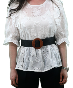 Blusa de bordado inglês