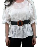 Blusa de bordado inglês