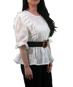 Blusa de bordado inglês