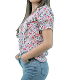 Blusa florida ponto aberto