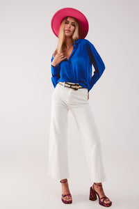 Camisa azul transparente chiffon