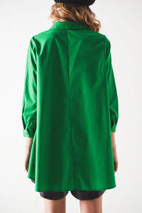 Camisa oversize em verde negrito