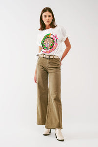 Camiseta com logo estampa de tigre em branco
