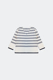 Camisola em branco com riscas marinhas