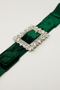 Cinto Verde com strass e elástico regulável