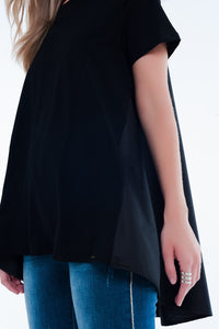 Vestido t-shirt em preto